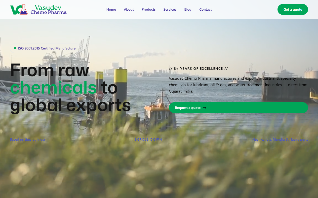 Vasudev Chemo Pharma website